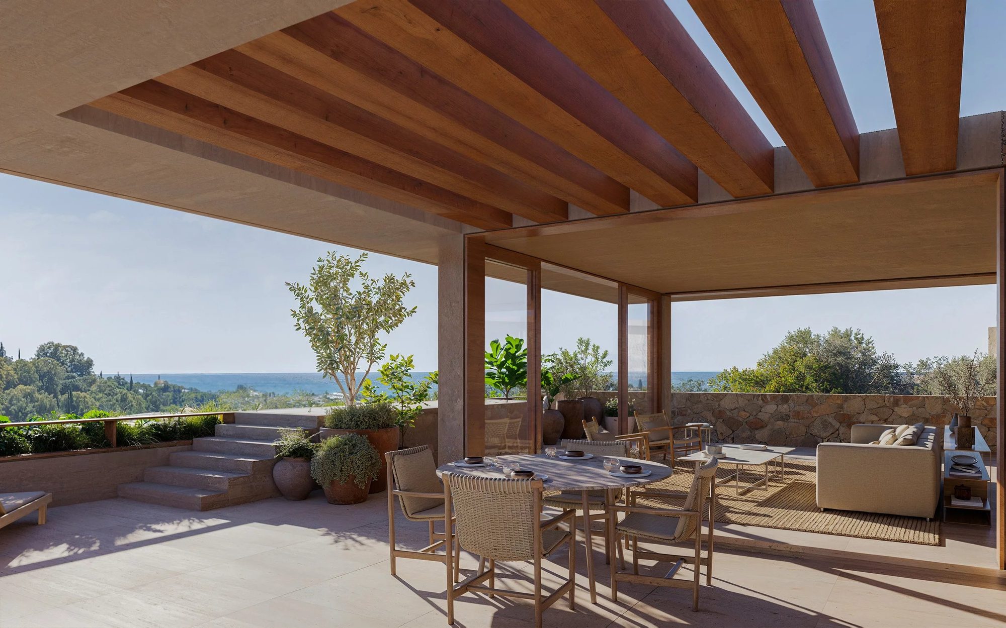 Outdoor dining terrace