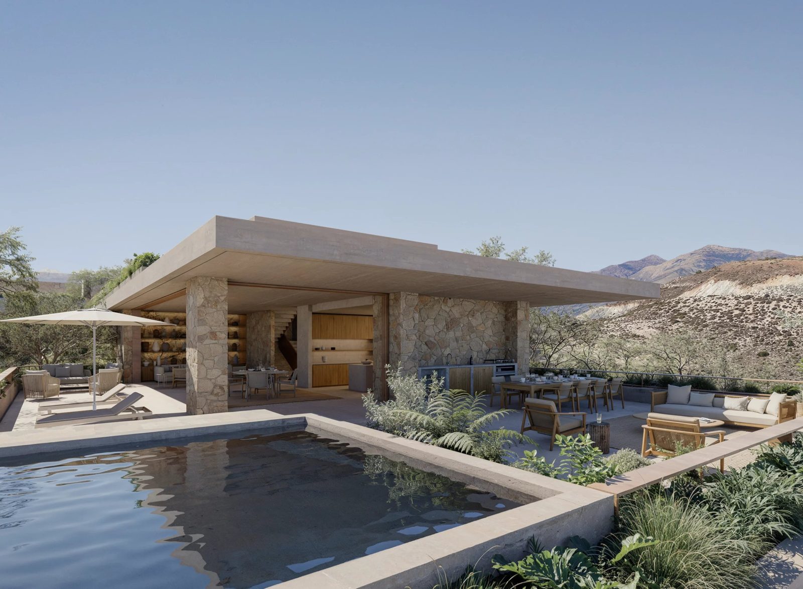 Pool and pergola